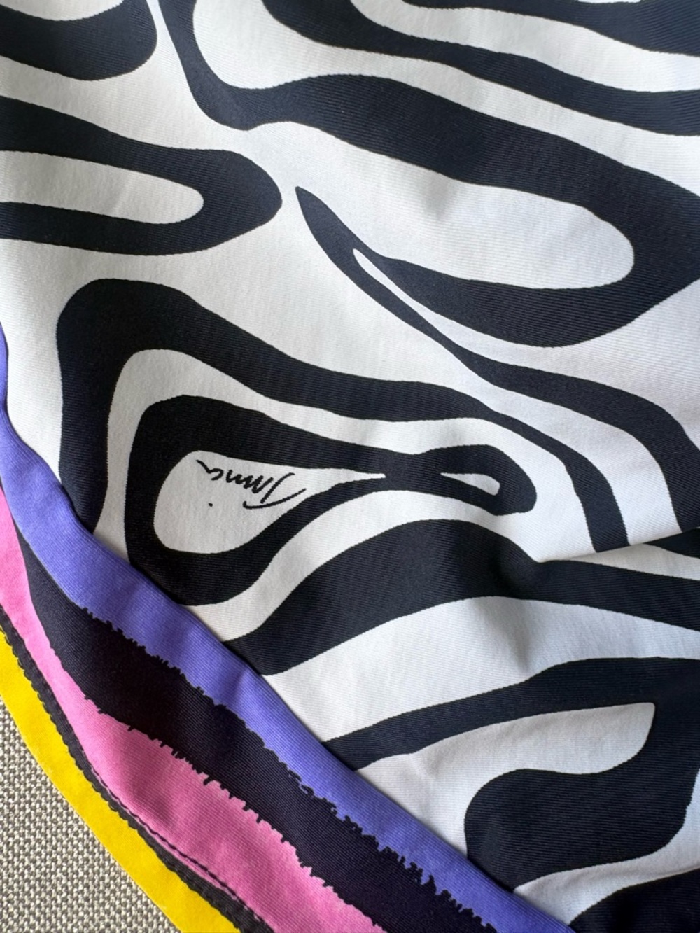Trina Turk Zebra Print Halter Scarf swim Top with Colorful Trim No bottom - Picture 3 of 10